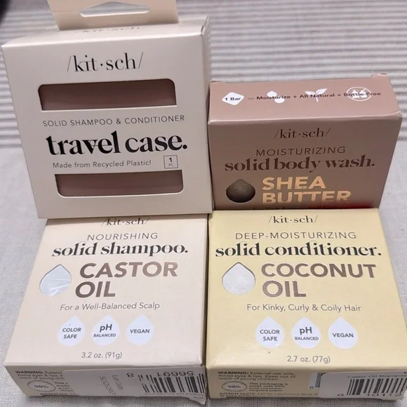 NEW Kit•sch Castor Oil shampoo & 
conditioner, Butter Body wash and Travel Case. - Picture 11 of 11